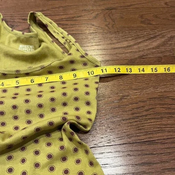 y2k olive green and purple polka dot tank top xs - Picture 5 of 7